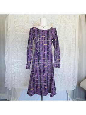 Ethos Paris Long Sleeve Midi Dress Cotton Euro Lightweight